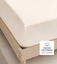 Sábana bajera beige 100% Algodón Tejido de Punto  ADJ001