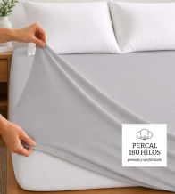 Sábanas bajeras Algodón Percal, Diseño 400 - Gris