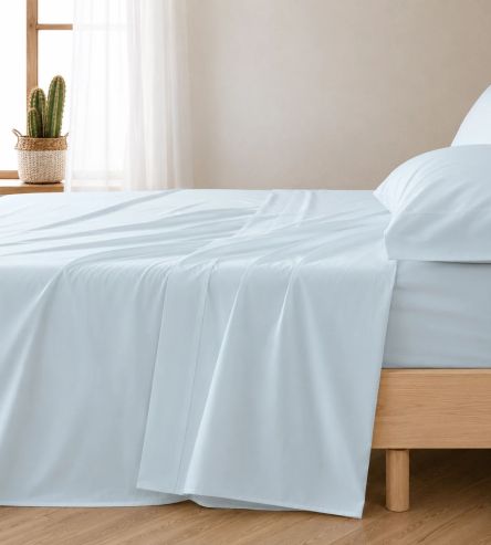 Juegos de sábanas hostelería azul, algodón  T12