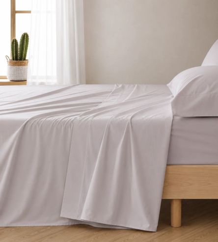 Juegos de sábanas hostelería gris, algodón  T12