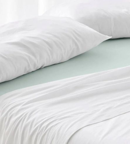 Sábana ajustable, tejido Velvelina®, 001 Menta Nuevas sábanas de invierno, textura aterciopelada
