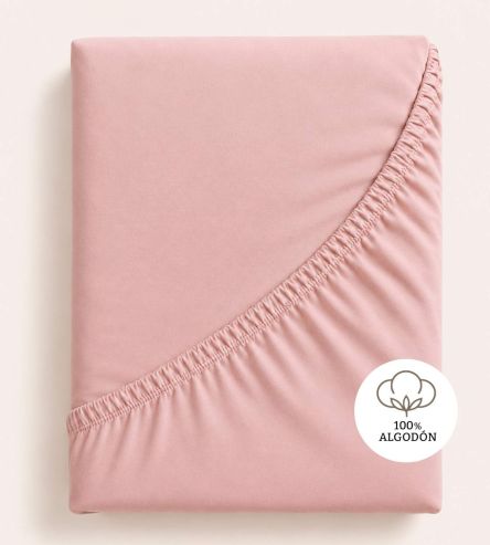 Sábana bajera ajustable Algodón, A8 Rosa