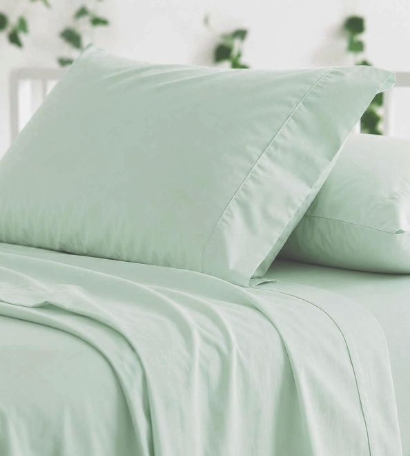 Sábanas de algodón 180 hilos, Menta, de Burrito Blanco