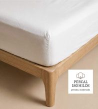 Sábana bajera Algodón Percal 180 Hilos, Diseño 400 - Blanco