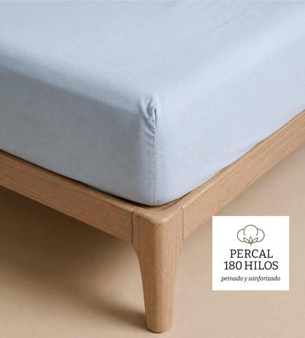Sábana bajera Algodón Percal 180 Hilos, Diseño 400 - Azul