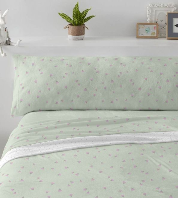 Juego de sábanas coralina beige floral 100