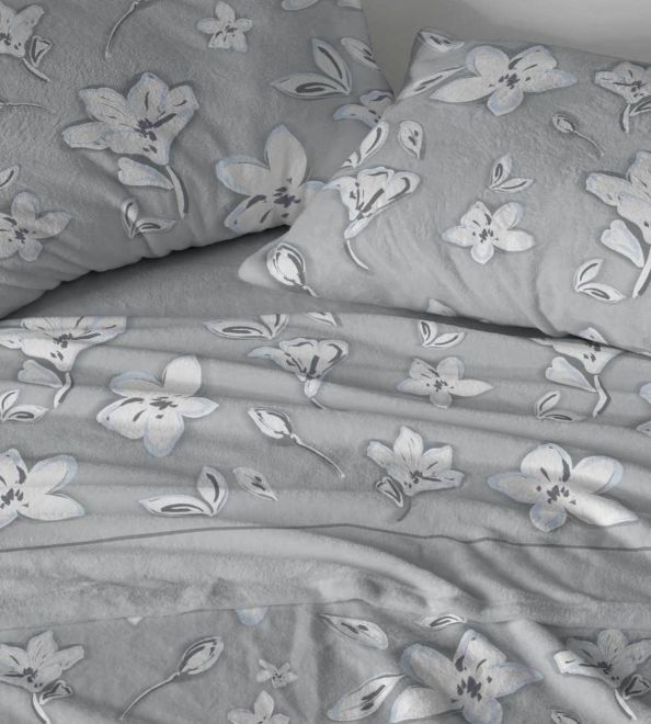 Juego de sábanas coralina azul acero diseño floral 103