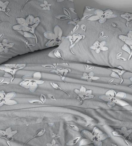 Juego de sábanas coralina azul acero diseño floral 103