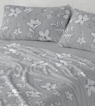 Juego de sábanas coralina azul acero diseño floral 103