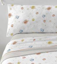 Sábanas de coralina color teja estampado 107