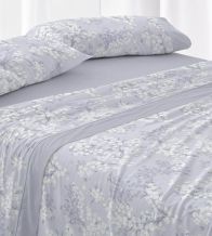 Juego de sábanas algodón azul floral 579