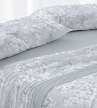 Juego de sábanas algodón azul floral 579