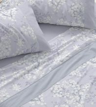 Juego de sábanas algodón azul floral 579