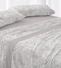 Juego de sábanas algodón color nude floral 579