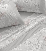 Juego de sábanas algodón color nude floral 579