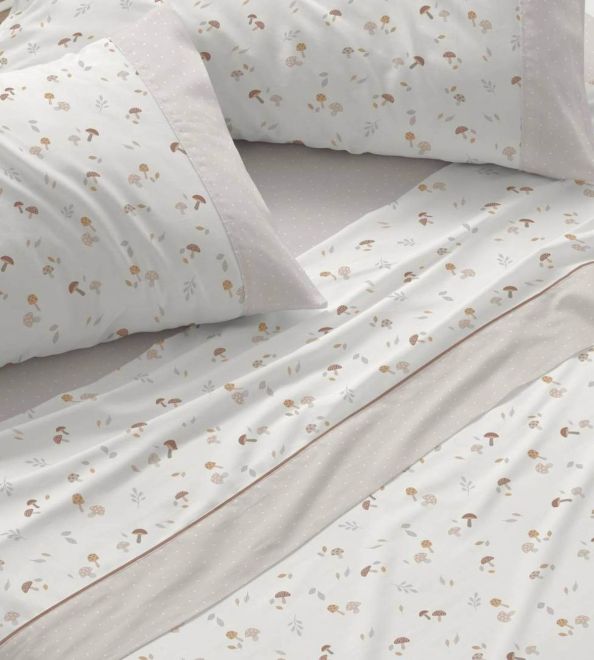 Juego de sábanas nude estampado naif 551