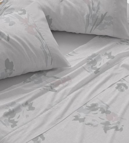 Juego de sábanas gris floral 057