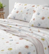 Sábanas de coralina color teja estampado 107