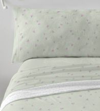 Juego de sábanas coralina beige floral 100