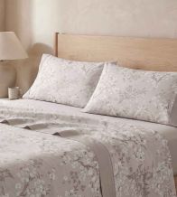 Juego de sábanas algodón color nude floral 579