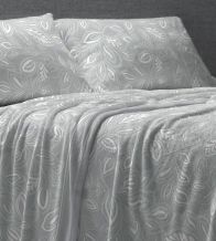 Juego de sábanas Nacarina color azul acero floral 032