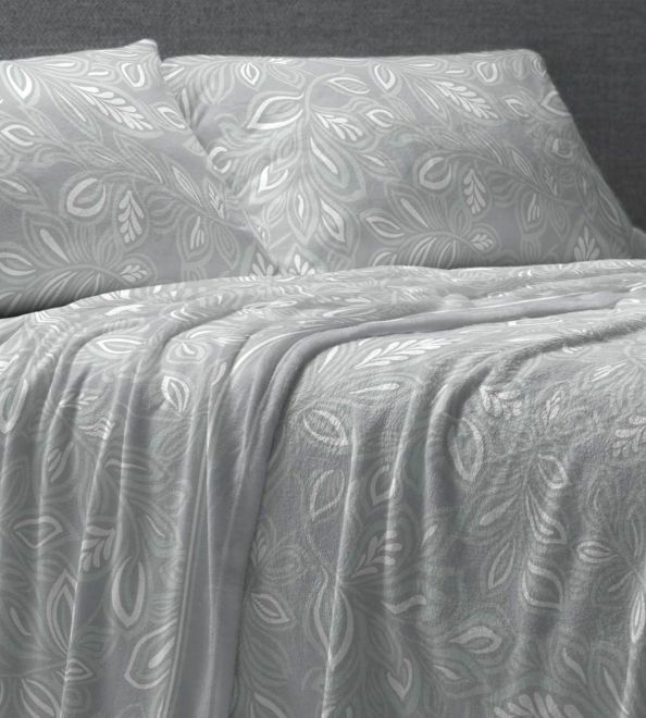 Juego de sábanas Nacarina color azul acero floral 032