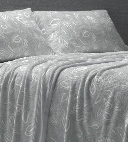 Juego de sábanas Nacarina color azul acero floral 032