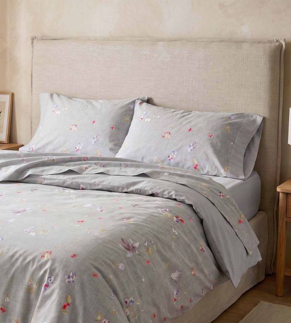 Funda nórdica de algodón estampado 629 Gris