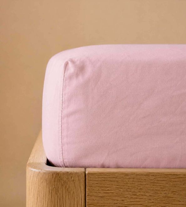 Sábana bajera ajustable Algodón, A8 Rosa