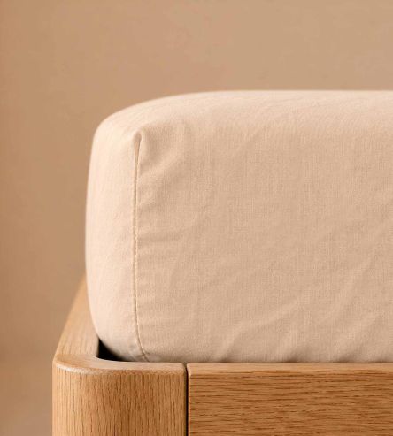 Sábana bajera ajustable Algodón, A8 Beige