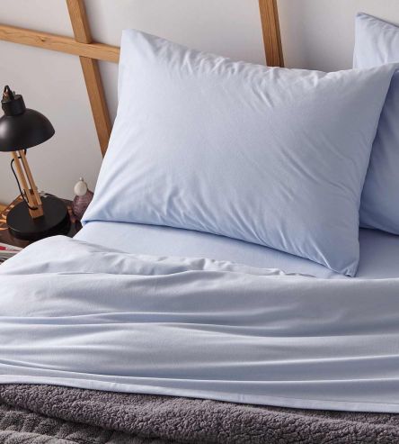Juego de sábanas tejido Velvelina®, 003 Azul - Nuevas sábanas de invierno, textura aterciopelada