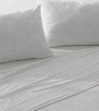 Juego de sábanas Velvelina - Beige diseño hojas 012