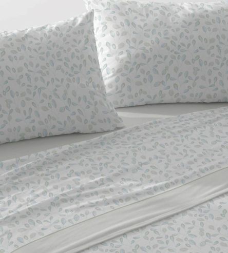 Juego de sábanas Velvelina - Verde floral 014